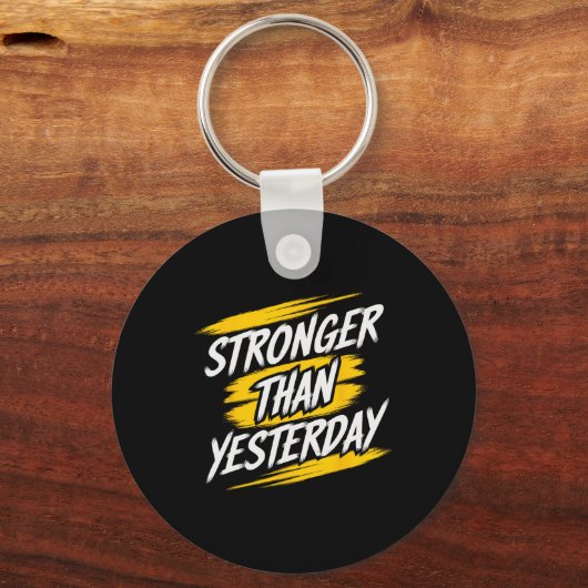 Sterker dan gisteren Motivatie Gym Quote Wor Sleutelhanger (Voorkant)