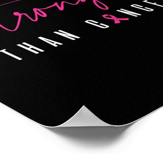 Sterker dan het roze lint van borstkanker poster (Hoek)