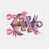 Sterker dan het Storm Anchor Breast Cancer-bewustz Fleece Deken (Voorkant (Horizontaal))