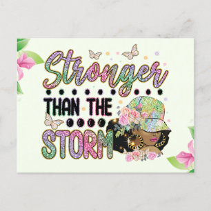 Sterker dan het storm, melanine, sista, zwart meis briefkaart