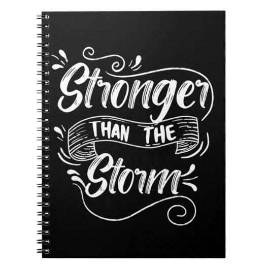 Sterker dan het Storm, Motivatie typografie Notitieboek (Voorkant)