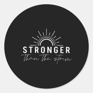 Sterker dan het Storm Positive Quotes Inspiration Ronde Sticker