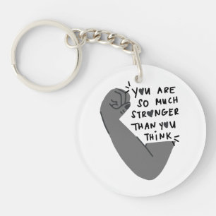 Sterker Dan Je Denkt – Empowerment Typografie Sleutelhanger