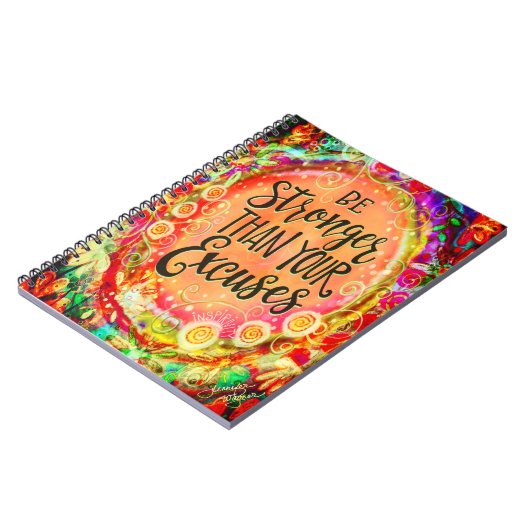 Sterker dan je excuses kleurrijke inspiratie notitieboek (Linkerzijde)