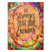 Sterker dan je excuses kleurrijke inspiratie notitieboek (Voorkant)