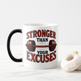 Sterker dan je excuses Motivatie sportschool Magische Mok