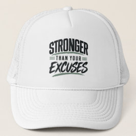 Sterker Dan Je Excuses Motiverende Fitness Hoed Trucker Pet