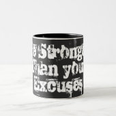 Sterker dan je excuses tweekleurige koffiemok (Center)