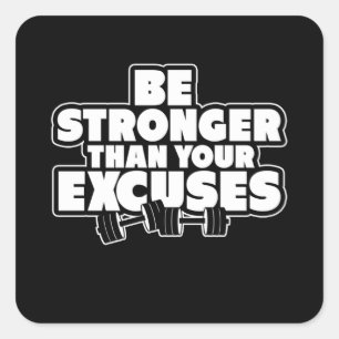 Sterker dan je overschrijvingen Motivatie Vierkante Sticker