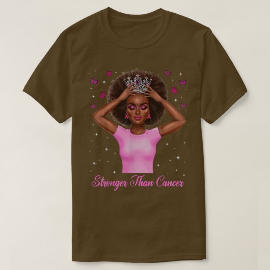 Sterker dan kanker Black Queen Breast Cancer Awa T-shirt (Design voorkant)