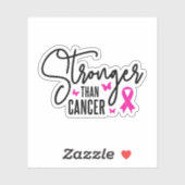 Sterker dan kanker, borstkankerbewustzijn sticker (Vel)