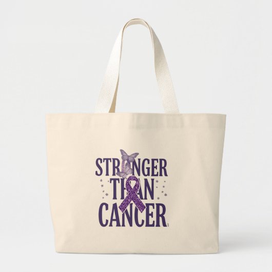 Sterker Dan Kanker Inspirerend Grote Tote Bag (Voorkant)