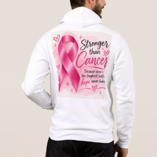 Sterker Dan Kanker Roze Lint Bewustzijns Hoodie