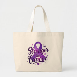Sterker Dan Kanker T-Shirt | Kankerbewustzijn T-Sh Grote Tote Bag