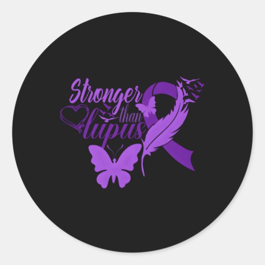 Sterker dan Lupus empowering voor Lupus krijgers Ronde Sticker (Voorkant)