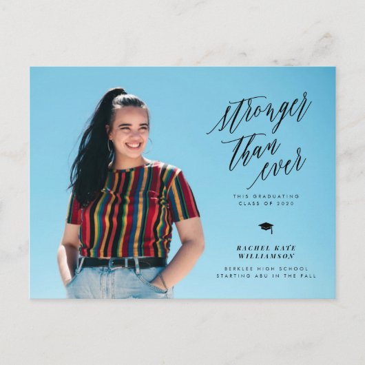 Sterker dan ooit aankondiging van Afstuderen Briefkaart (Voorkant)