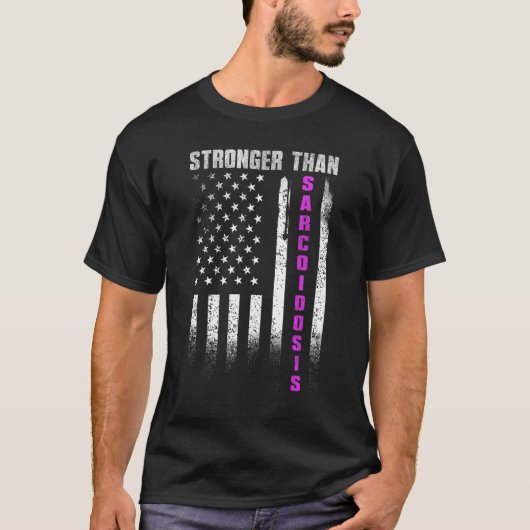 Sterker dan sarcoïdose patriottische sarcoïdose AW T-shirt (Voorkant)