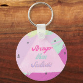 Sterker dan Scoliose - Roze Sleutelhanger (Voorkant)