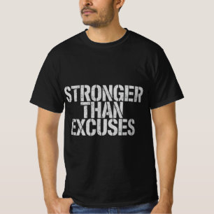 Sterker Dan Uitvluchten Gym T-shirt   Workout Moti