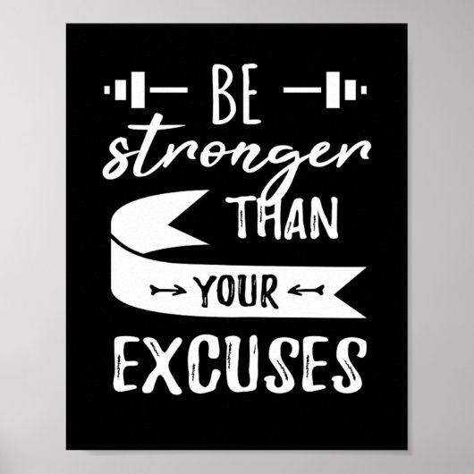 Sterker dan uw excuus fitness Gym Poster (Voorkant)