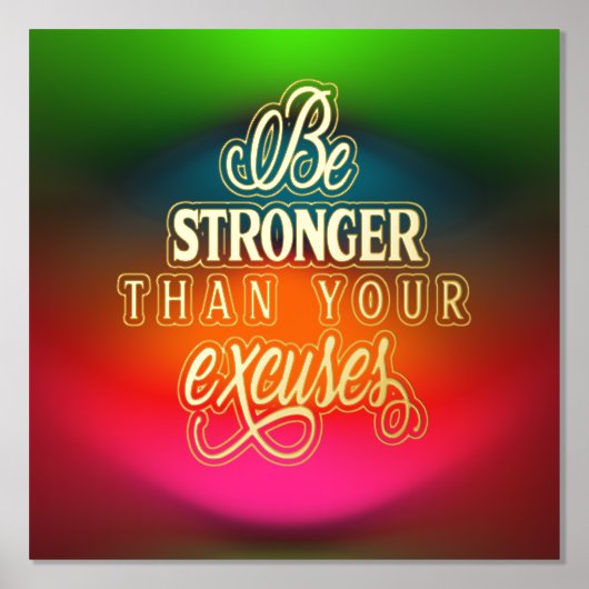 Sterker dan uw overtollige kleurrijke Abstract Folie Afdrukken (Voorkant)