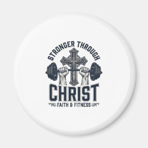 Sterker door Christus Christelijk Gym T-shirt Magneet
