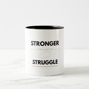 Sterker Door De Strijd Krachttraining Gym Mot Tweekleurige Koffiemok