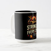 Sterker elke dag tweekleurige koffiemok (Voorkant links)