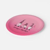 Sterker gecombineerd Breast Cancer Roze lint Papieren Bordje (Gekanteld)