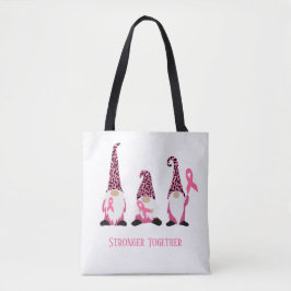Sterker gecombineerd Breast Cancer Roze lint Tote Bag