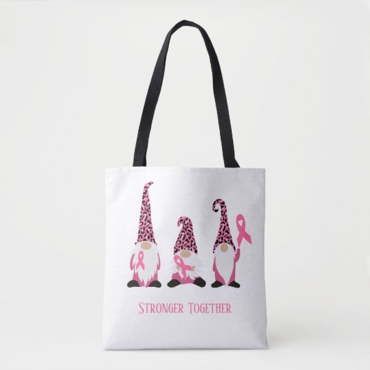 Sterker gecombineerd Breast Cancer Roze lint Tote Bag (Voorkant)