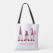 Sterker gecombineerd Breast Cancer Roze lint Tote Bag (Achterkant)
