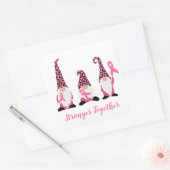 Sterker gecombineerd Breast Cancer Roze lint Vierkante Sticker (Envelop)