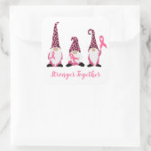 Sterker gecombineerd Breast Cancer Roze lint Vierkante Sticker (Tas)