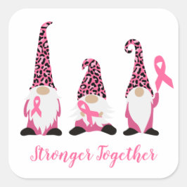 Sterker gecombineerd Breast Cancer Roze lint Vierkante Sticker