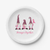 Sterker gecombineerd Breast Kanker Roze Koolstofpa Papieren Bordje (Voorkant)