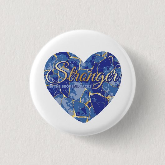 Sterker in de Gebroken Plaatsen Ronde Button 3,2 Cm (Voorkant)