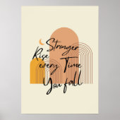 Sterker Opstaan Inspirerende Moderne Boho Tekst Ku Poster (Voorkant)