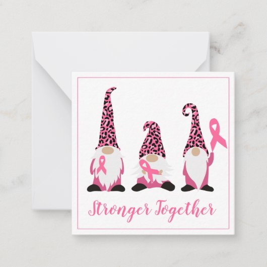 Sterker samen Breast Cancer Roze lint noot C Notitiekaartje (Voorkant)