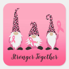 Sterker samen Breast Kanker Roze Ribbon Square Vierkante Sticker
