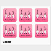 Sterker samen Breast Kanker Roze Ribbon Square Vierkante Sticker (Vel)