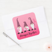 Sterker samen Breast Kanker Roze Ribbon Square Vierkante Sticker (Envelop)