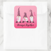 Sterker samen Breast Kanker Roze Ribbon Square Vierkante Sticker (Tas)