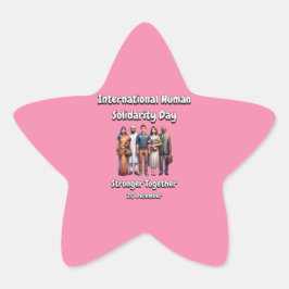 Sterker samen. Dag van de menselijke solidariteit. Ster Sticker