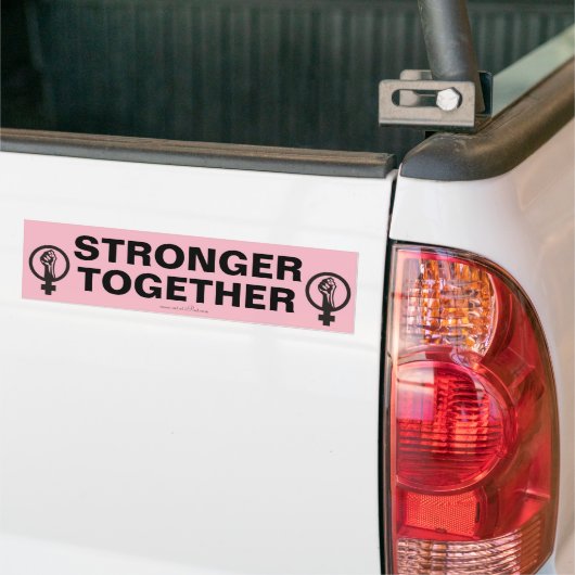 STERKER SAMEN, de slogan van Maart van Vrouwen Bumpersticker (Op Truck)