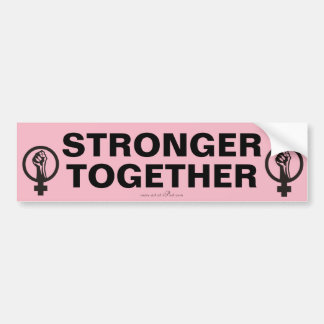 STERKER SAMEN, de slogan van Maart van Vrouwen Bumpersticker