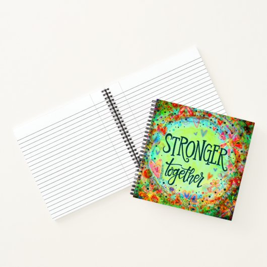Sterker samen Floral Green Fun-inspiratie Notitieboek (Binnen)
