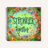 Sterker samen Floral Green Fun-inspiratie Notitieboek (Voorkant)