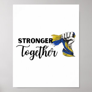 Sterker Samen Ik Sta Met Oekraïne Oekraïense Vlag Poster