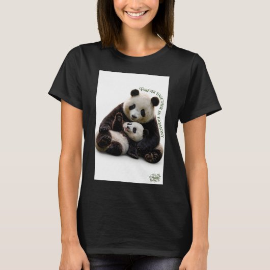 Sterker Samen in Harmonie Pandas Vrouw Biologisch T-shirt (Voorkant)